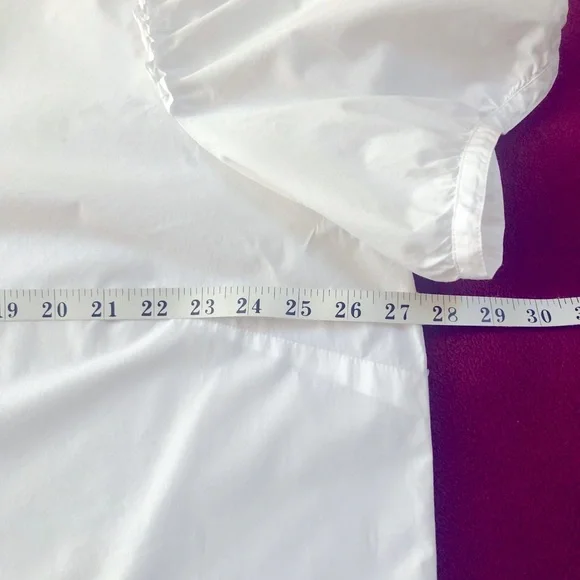 J. Crew White Puff-Sleeve Cotton Poplin Top - Picture 9 of 16